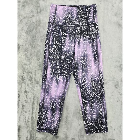 Champion Leggings Womens XS Purple Black DuoDry High Waist Crop Workout Yoga Gym - Picture 1 of 9